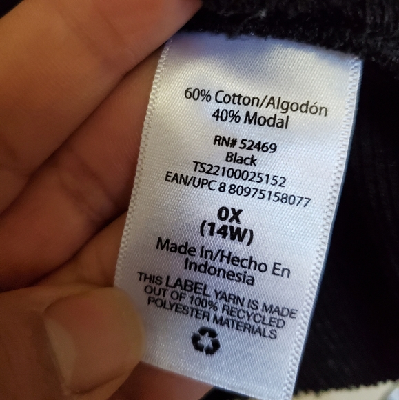 Terra & Sky Top Bundle Purple Quarter Sleeve Tee & Black Flowy Tank Plus Size 0X - Picture 10 of 15